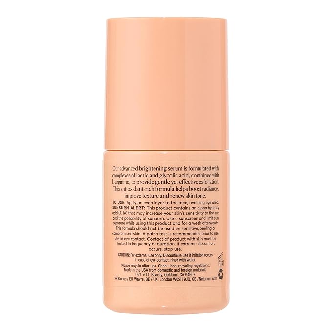 Naturium Multi-Bright Advanced Serum, Exfoliating Skincare for Radiant Glow with L-Arginine, Lactic & Glycolic Acid, 30 mL / 1.0 fl oz