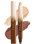 Erinde Dual-Ended Contour Stick, 2-In-1 Nose Contour & Highlighter Pen, Creamy, Buildable and Easy to Apply, Long Lasting Waterproof Cream Bronzer & Highlight Sticks, 24 Rich