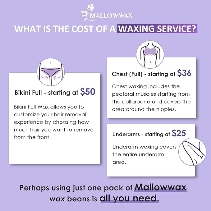 Mallowwax Hard Wax Beads 2.5lb for Hair Removal – Low-Temp Waxing Beads for Brazilian, Bikini, Face & Body – Full-Body Hard Wax for Coarse or Fine Hair, Gentle for Sensitive Skin, Home or Salon Use