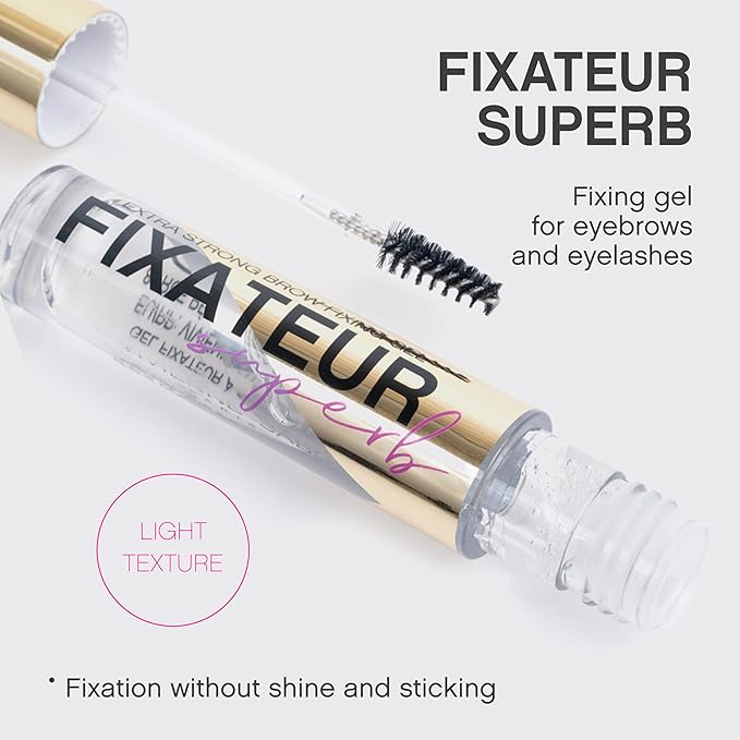 Vivienne Sabó Brow Gel Fixateur Superb – Clear Formula for All-Day Hold, Smudge-Resistant Laminated Look, Precision Styling Brush, Lightweight Texture, 0.2 fl oz