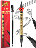 Vevivia Beauty Eyebrow Pen - Microblading eyebrow pencil with Micro-Fork Tip & Precision Tip for Natural Brows, Eyebrow Pencils for Women, Dual-Ended Brow Brush, Waterproof, Black