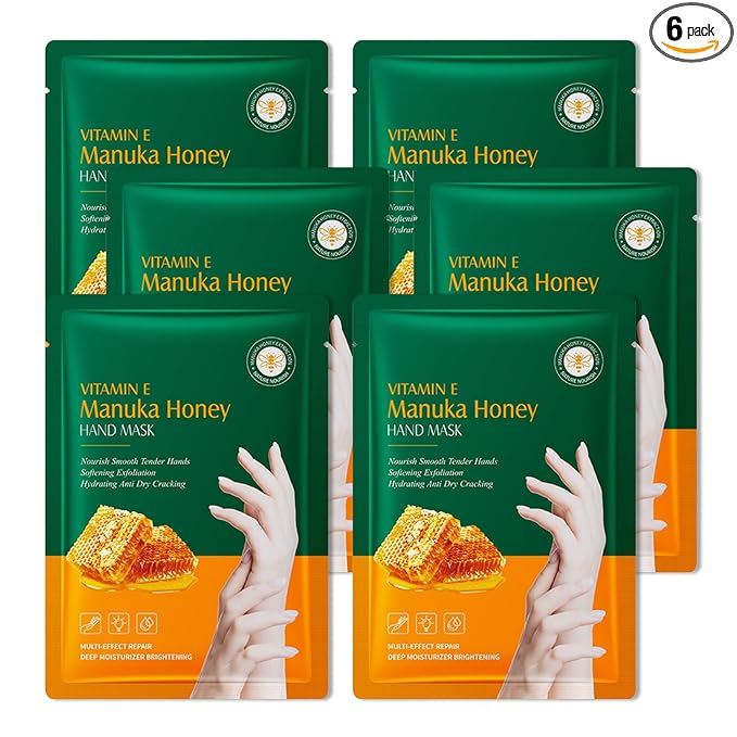 Hand Mask Moisturizing Gloves 6 Pack,Hydrating Hand Mask for Women,Soft Gloves for Dry Cracked Skin G
