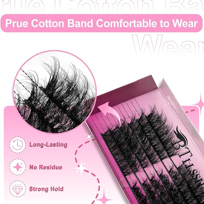 3D False 24 PAIR Eyelashes Cross Fluffy Natural Look PACK Volume Fluffy Natural Faux Mink Lashes