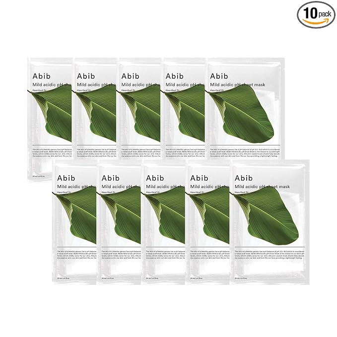 Abib Mild acidic pH sheet mask Heartleaf Fit 30ml (10pcs)