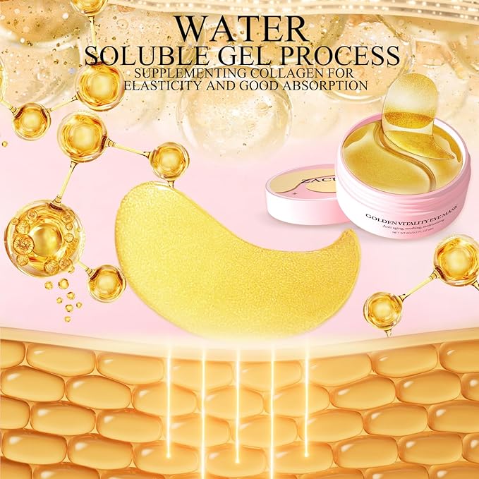 Under Eye Mask, Peptide Collagen Hydrogel Eye Patch for Puffy Eyes and Dark Circles, 60 Under Eye Patches Skin Care