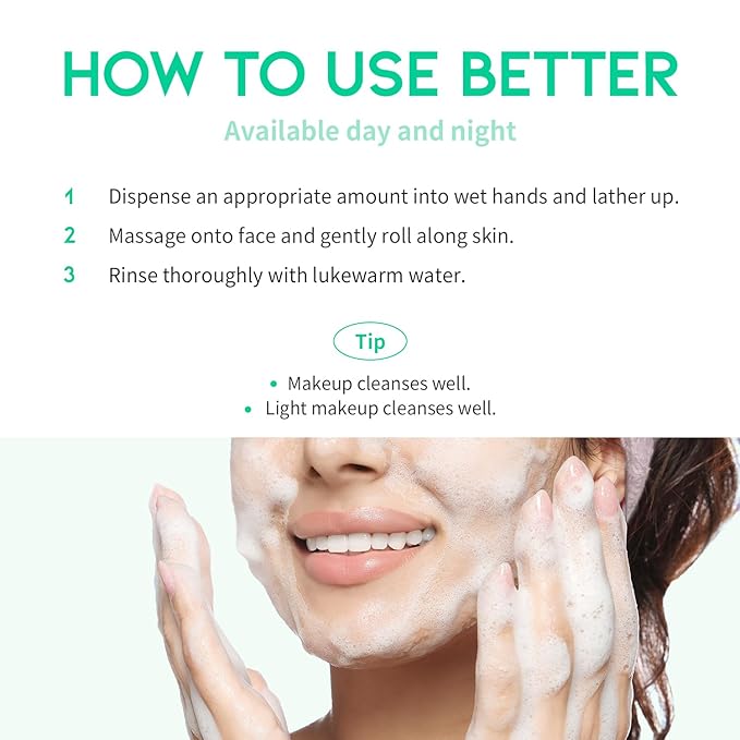 #OOTD Deep Pore Foaming Facial Cleanser For Oily Acne Prone Skin Korean, Heartleaf BHA Tea Tree Blackhead Soothing Mild Cleasning Foam. HeartLeaf Pore Zero Cleanser 200ml 6.76 Fl. Oz.