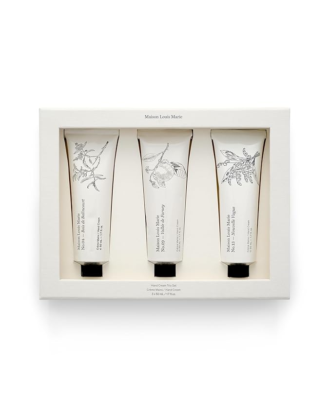 Maison Louis Marie - Hand Cream Trio Set with No.04 Bois de Balincourt, No.09 Vallée de Farney + No.13 Nouvelle Vague | Luxury Clean Beauty + Non-Toxic Fragrance (3 x 50ml | 1.7 fl oz)