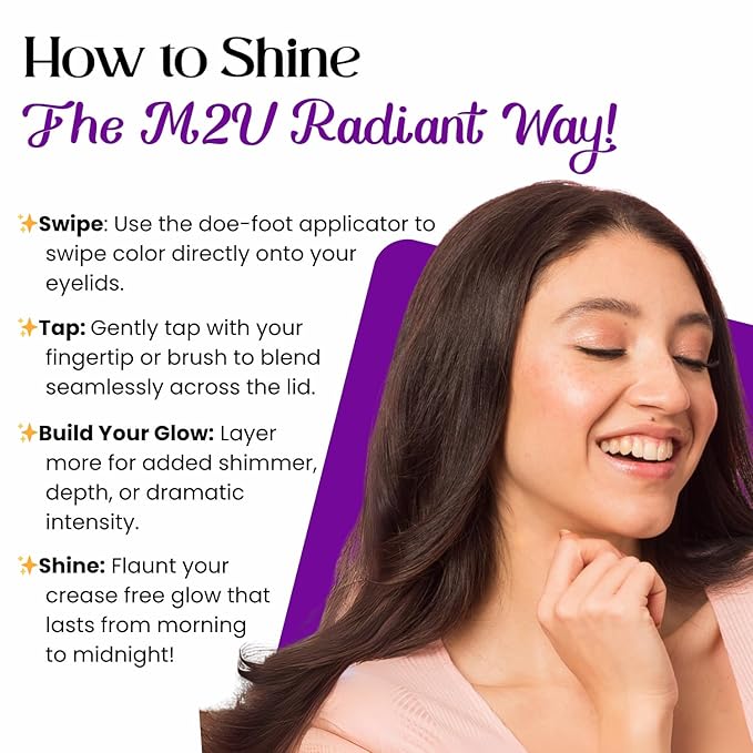 M2U NYC (Golden Copper Liquid Eyeshadow – Quick Drying Liquid Eye Shadow with One Swipe Pigment Coverage – Long Lasting, Buildable & Blendable Crease Proof Formula – Shimmer Finish