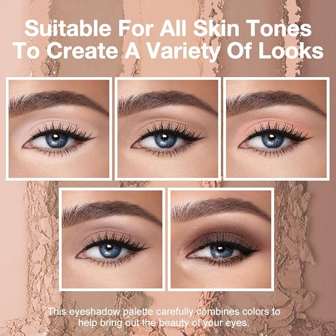 CAKAILA 5 Colors Matte Eyeshadow Makeup Palette,Nude Pink Light Dark Brown Taupe Natural Neutral Eye Shadow Palette,Long Lasting Waterproof Naturing-Looking Women Girls Eye Shadow