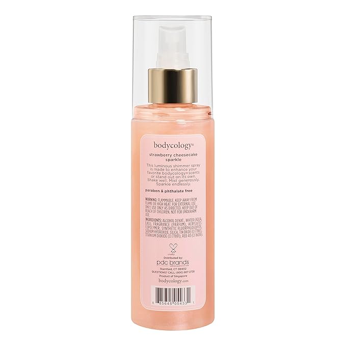 Bodycology Fragrance Shimmer Mist, Strawberry Cheesecake, 6 fl oz
