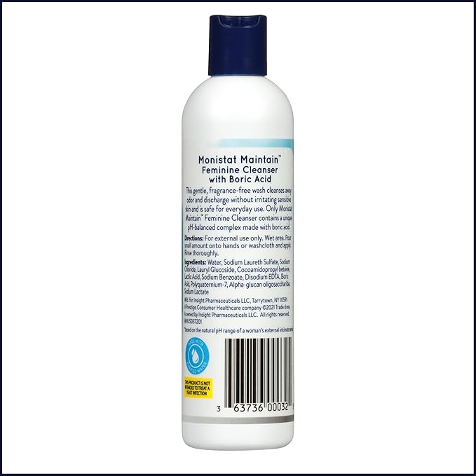 Monistat Boric Acid Feminine Wash, Fragrance-Free Intimate Wash for Women with Gentle pH-Balanced Formula, 10 Fl Oz, Pack of 3
