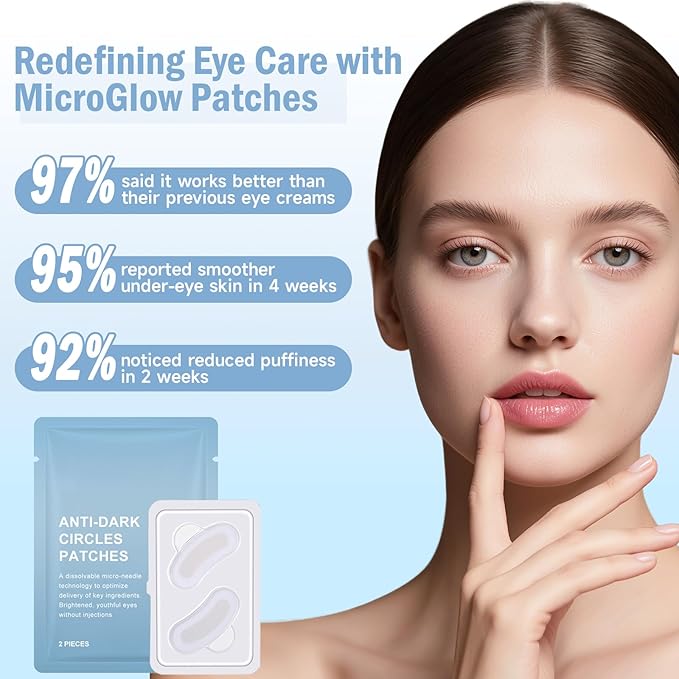 Dissolvable Microneedle Eye Patches for Dark Circles | 1 Pair | Under Eye Mask with Hyaluronic Acid & Retinol | Needle-Free Treatment for Puffiness & Fine Lines