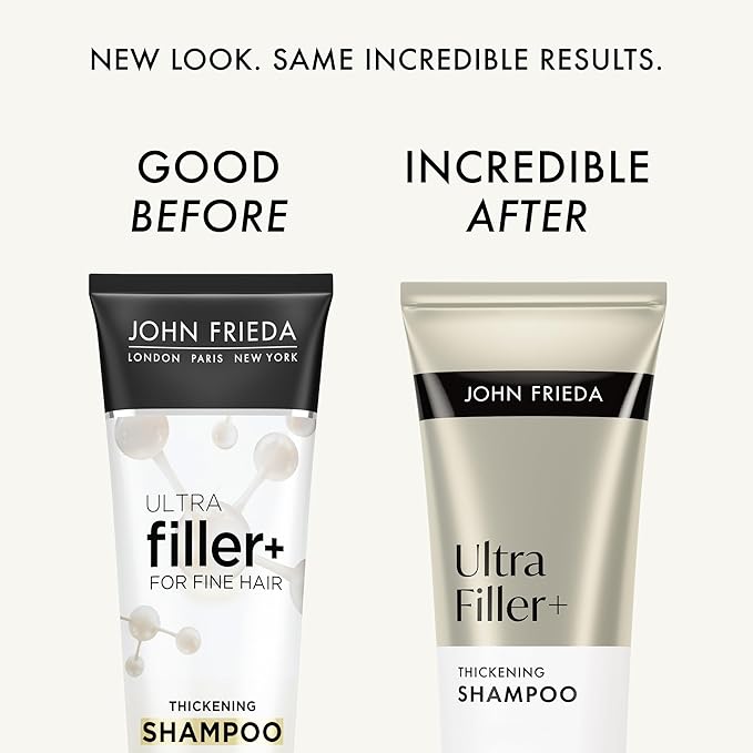 John Frieda ULTRAfiller+ Thickening Shampoo for Thinning & Fine Hair, Volumizing Shampoo with Biotin & Hyaluronic Acid, 8.3 fl oz