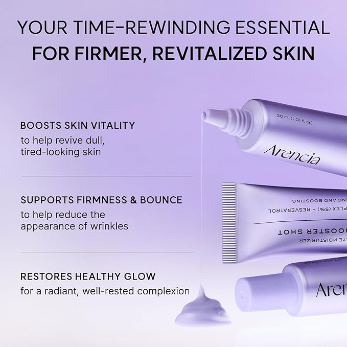 Arencia NAD+ Serum Booster Shot with 5% NAD+ Complex & Resveratrol, Hydration & Barrier Support, 30 mL / 1.01 fl. oz.