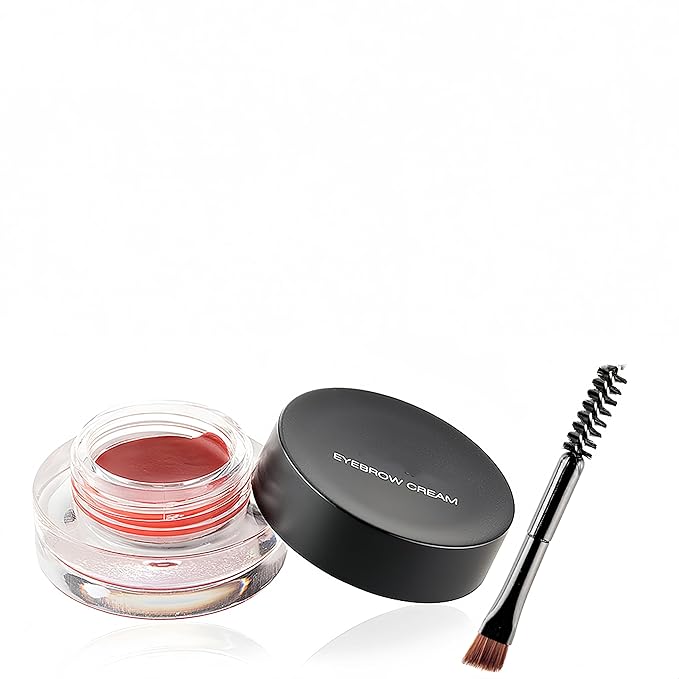 12 Color Eyebrow Cream Colorful Smooth Eyebrow Pomade Gel Long Lasting Waterproof Eyeliner Gel Eye Brow Makeup Cosmetics with Eyebrow Brush (07 Bright Red)