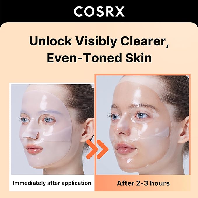 COSRX The Alpha-Arbutin Discoloration Care Hydrogel Face Masks 3EA with Niacinamide, Glutathione & Tranexamic Acid, Collagen Face Mask, Travel Essentials, Overnight Face Mask, Korean Skin Care