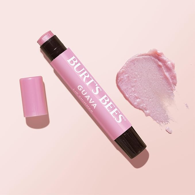 Burt's Bees Shimmer Lip Tint Set, Mothers Day Gifts, Tinted Lip Balm Stick, Moisturizing for All Day Hydration with Natural Origin Glowy Pigmented Finish & Buildable Color, Guava (4-Pack)