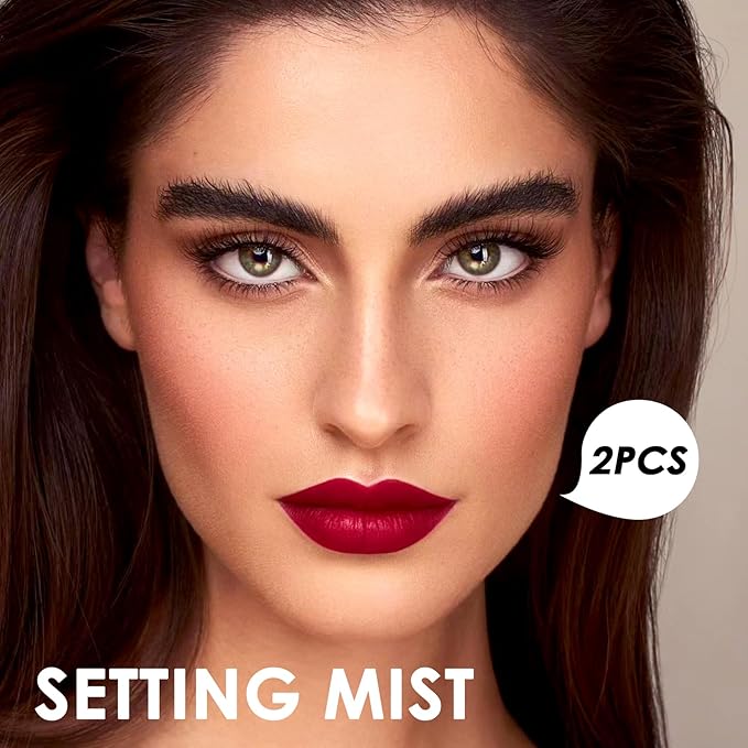 2PCS Makeup Setting Spray Set for Face, Weightless Long Lasting Waterproof Fixing Makeup Setting Face Spray, Smudge-proof, Hydrating & Refreshing Setting Spray Makeup for All Skin Type（I)