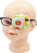 Astropic 3D Cotton & Silk Eye Patch for Kids | Boys Girls Eye Patch for Glasses | Medical Eyepatch for Children with Lazy Eye (Tomato, Left Eye)