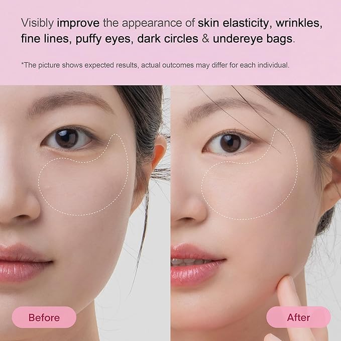 TEREZ & HONOR Collagen Peptide Under Eye Patches - 6 Pairs Korean Firming, Glowing & Hydrating Hydrogel Mask for Puffy Eyes, Dark Circles, Fine Lines - Travel & Gift Ready, Valentine’s Day for Her