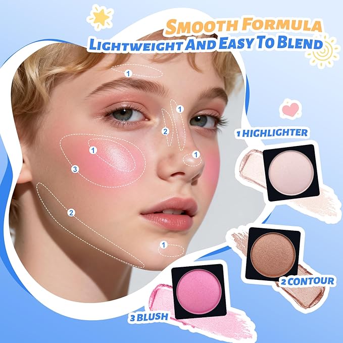 Color Nymph Girls Makeup Kit For Teens & Girls | All In One Makeup Set with Lockable Storage Box, Built-in Mirror, Eyeshadow, Blush, Contour, Highlighter, Lipgloss, Lipliner, Eyeliner, Lip Balm