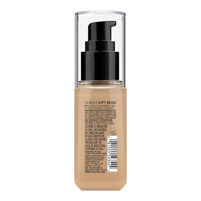 L.A. COLORS Truly Matte Foundation, Soft Beige CLM354