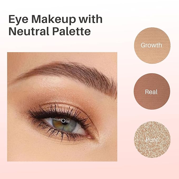 FV Natural Finish Eyeshadow Palette, 4 Matte & Metallic High Pigment Shades, Long-Lasting Eye Shadow Palette Makeup, Crease-Proof, Blendable Eye Makeup (Neutral)