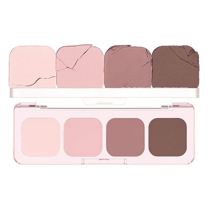 lilybyred Mood It Palette | 4-Shade Korean Eyeshadow Palette, Pre-Matched Personal Tone, Soft Blending, Buildable Coverage, Matte & Shimmer Finish, Daily Wear, Compact Size, 0.10 oz. (07 Romantic It)