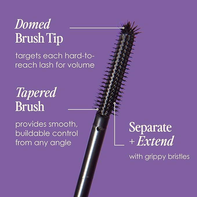 Grande Cosmetics GrandeWRAP Tubing Mascara - Buildable Volume & Length, Lifts, Curls & Separates Lashes, Anti-Smudge, Lightweight, Flake-Free, All Day Wear, Easy Removal, ProVitamin B5 Infused - Black