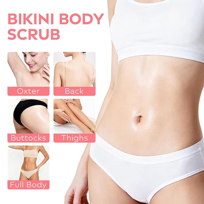 Bikini Area Exfoliator with Mango,Ingrown Hair & Razor Bump Scrub for Bikini,Underarm & Inner Thigh–Skin Smoothing,Moisturizing,Body Scrub For All the Skin (7.05oz)
