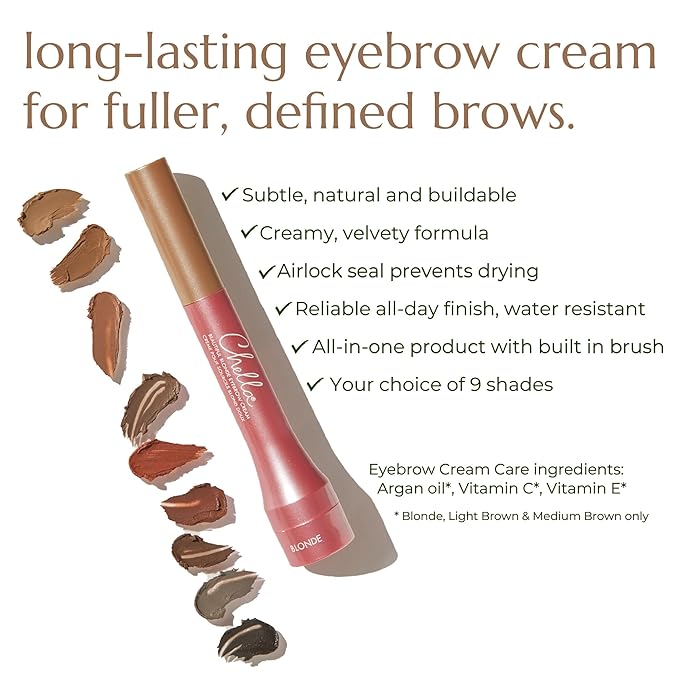 Chella Eyebrow Cream, Graceful Grey - Vegan, Cruelty Free, Paraben Free, Gluten Free Eyebrow Pomade Makeup - Long Wearing, Velvet Consistency, Water Proof