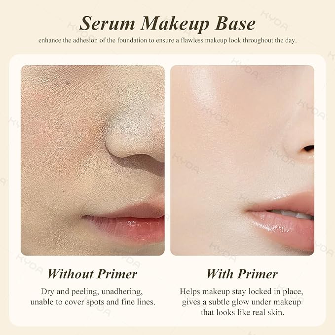 KYDA Skin Protection Base Prep Primer, 1.0 fl oz, Serum Makeup Base for Radiant Skin, Lasting Glow with Hydrating Formula, Silky Lightweight Texture, Dewy Foundation Primer for Flawless All-Day Makeup