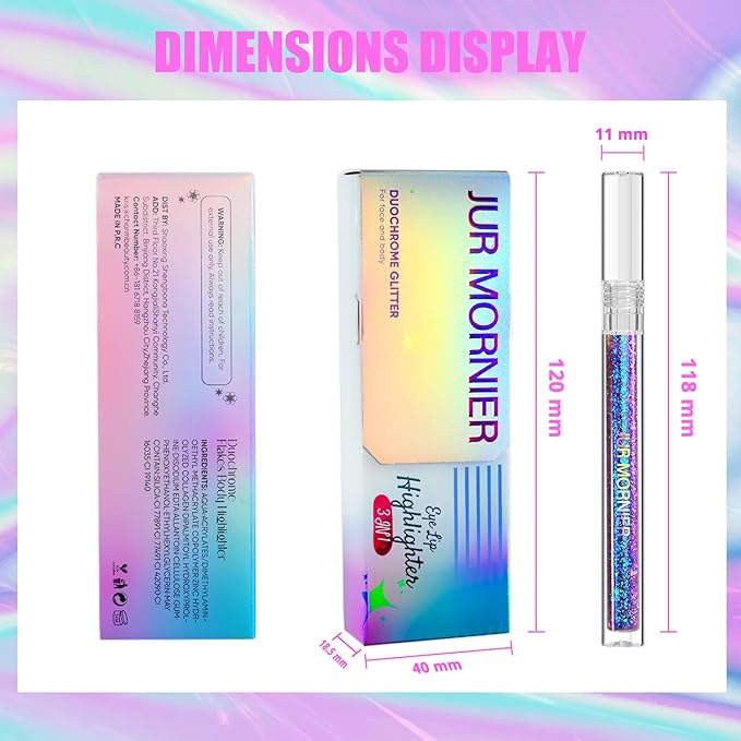 Multichrome Liquid Eyeshadow Set,3 Colors Multi-Dimensional Eye Liner Makeup,High Pigment Waterproof Metallic Eye Shadow,Ultre Fine Tip Glitter Eyeshadow (A07+A08+A09)