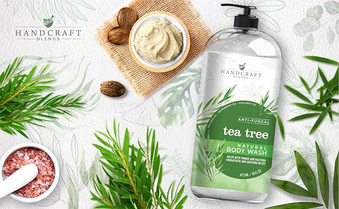 Handcraft Blends Tea Tree Oil Body Wash 16 oz - Extra Strength Body Wash For Athletes Foot, Nail Fungus, Itchy Skin, Jock Itch, Acne and Eczema - Tea Tree Body Wash For Men & Women