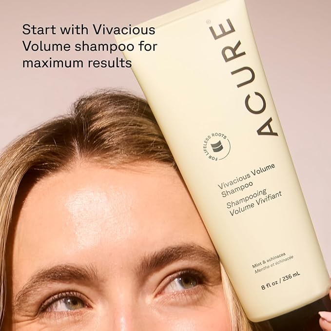 Acure Vivacious Volume Conditioner - Volumizing Conditioner for Women & Men, Lightweight & Moisturizing for Fine, Thinning Hair, Boost & Lift Thin Hair, Paraben & Sulfate Free, Vegan- 8 fl oz (2 Pack)
