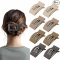 8 Pack French Flat Hair Clips for Women – Large Matte No-Slip Claw Barrettes for Thick & Thin Hair, Strong Hold Styling Accessories (Brown)