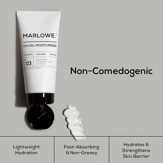 MARLOWE. Facial Moisturizer for Men, 6 oz, Lightweight, Non-Greasy Daily Face Lotion, Hydrates, Nourishes & Soothes, Clean, Vegan Formula with Aloe Vera & Green Tea Extract, Fresh Aloe Citron Scent