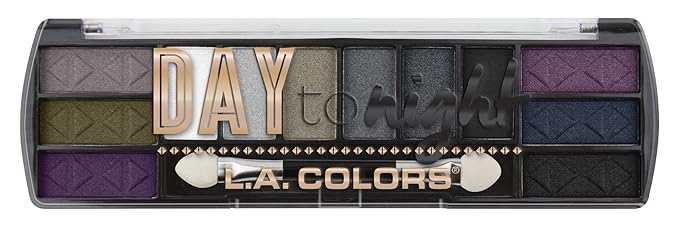 L.A. COLORS Day To Night 12 Color Eyeshadow Palette, Nightfall, 0.28 oz. (CES426) (Pack of 2)