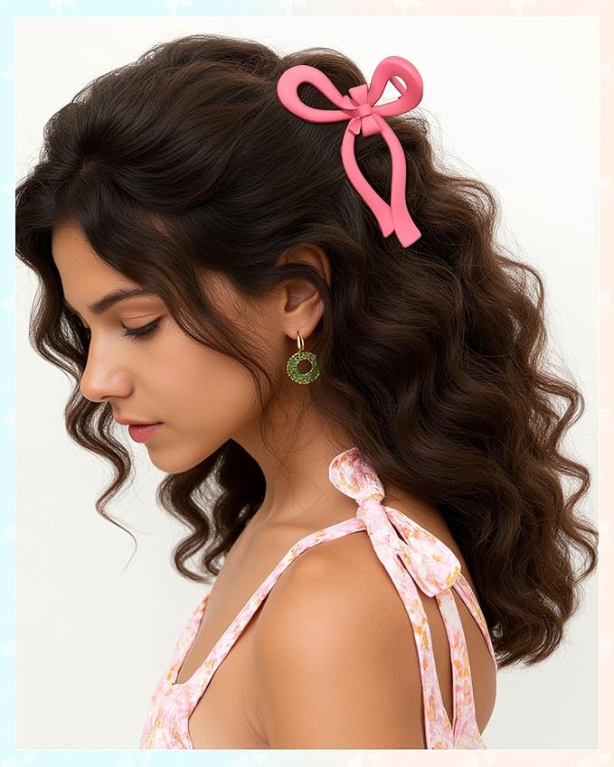 4 PCS Bow Hair Clips for Women Bow Claw Clip 5" Extra Large Hair Claw Clips for Thick and Long Hair Cute Bows Big Clip Mother’s Day Gift for Mom