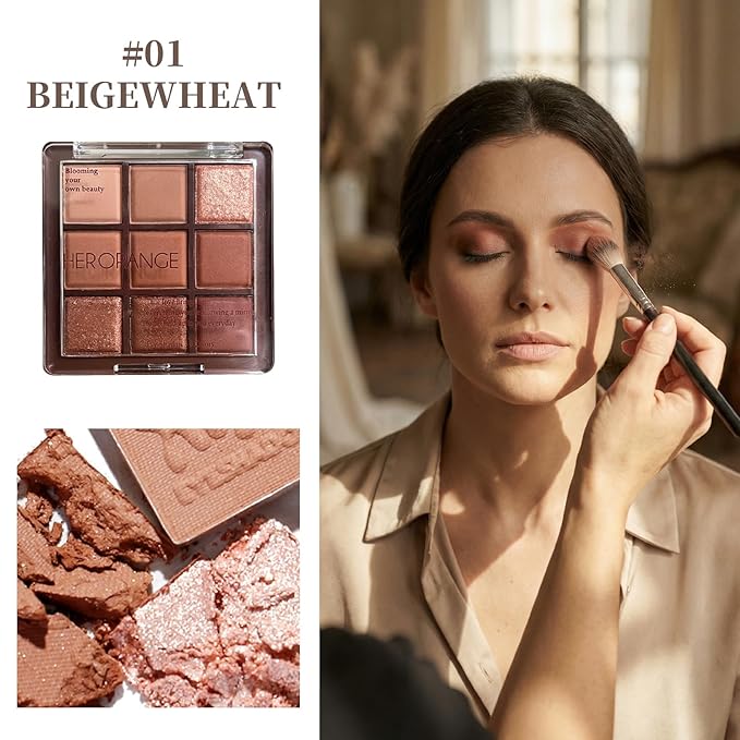 Nude Eyeshadow Palette, Color Eyeshadow Palette, Highly Pigmented, Blendable for Vibrant Everyday Looks Smokey Eyes,Neutral to Warm Tones, Versatile Matte Shimmer Shades (HER Chocolate)