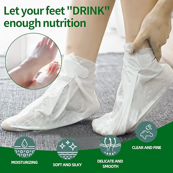 5 Pack Moisturizing Foot Mask,Hydrating Foot Masks for Dry Cracked Feet,Moisturizing Socks Dry Skin Moisturizer for Soft and Smooth Touch Feet,Foot Care Spa Gifts for Women Men Mothers Day Gifts