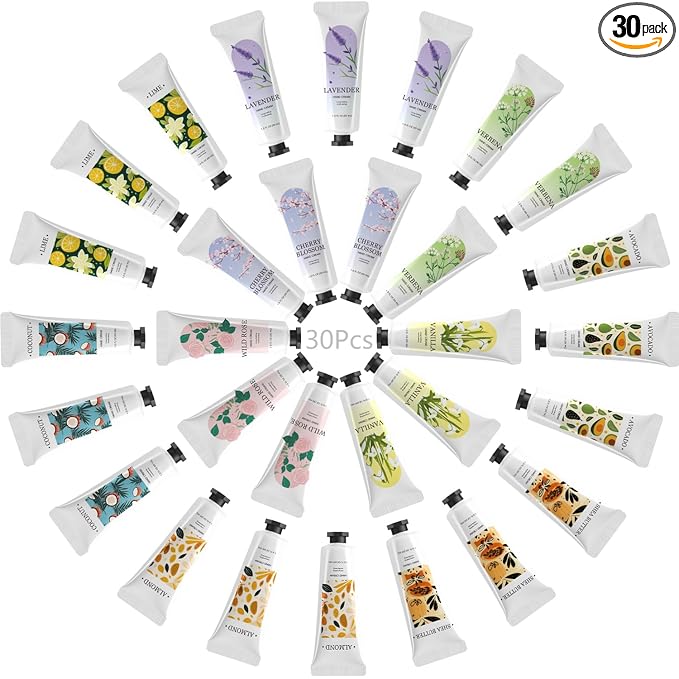 BODY & EARTH 30 Pack Hand Cream Lotion Bulk Mini Hand Lotion Hand Cream for Women Bridesmaid Gifts Small Gifts for Women Mothers Day Gift Bachelor Party Favors