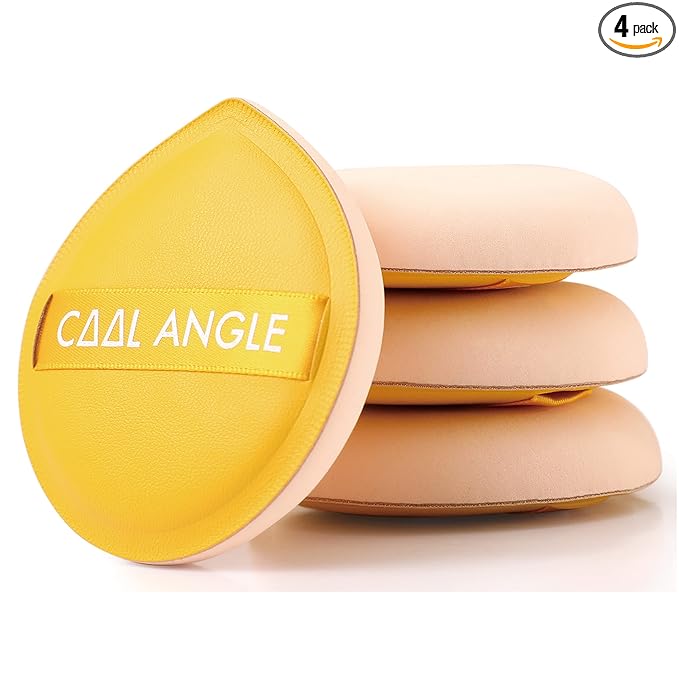 COOL-ANGLE 4Pcs X-Large Makeup Sponge Puff Set For Foundation Concealer & Powder, Latex Free Blender Sponges Puff For Natural And Easy Makeup, Soft Long-lasting And Beginner-friendly
