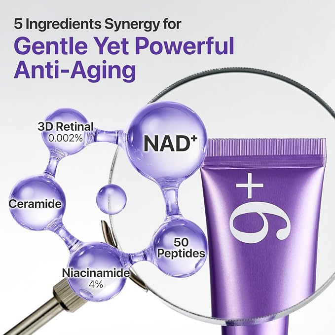 numbuzin No.9 NAD+ Retinal Volumetox Eye Cream, Anti-Aging Treatment for Wrinkles, Fine Lines, Dark Circles & Dark Spots, Gentle Retinal Formula with Peptides & Niacinamide, 0.67 fl. oz.