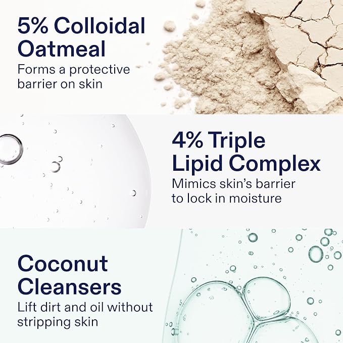 Skinfix Pre-Biotic Face + Body Foaming Oil Cleanser - 5 fl oz - Hydrates, Calms with Colloidal Oatmeal, Triple Lipid Complex & Coconut - Accepted by the National Eczema Association - Cruelty Free