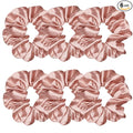 Sufermoe Satin Silk Hair Scrunchies, 6 Pcs/bag, Rose Gold, 4.5 Inch, Hair Ties for Women and Girls, Fashion Hair Accessories for Daily Life and Occasions