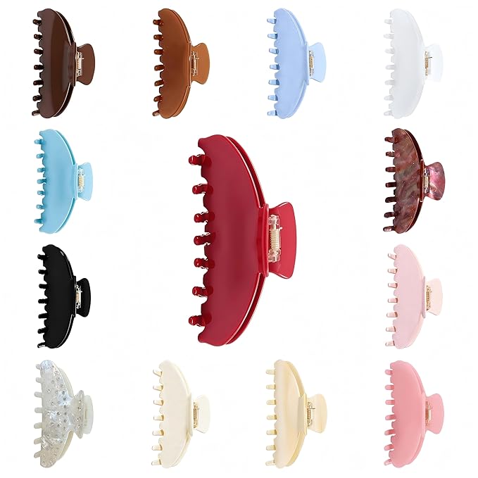 Durable Acetate Hair Clips - 4-Inch Wathet Blue Claw Clips for Fine and Thick Hair (Wathet Blue)