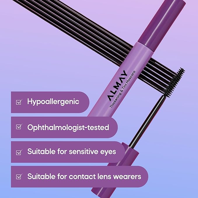 Almay Thickening & Tint Mascara, Nourishing Mascara, Hypoallergenic, 403 Black Brown