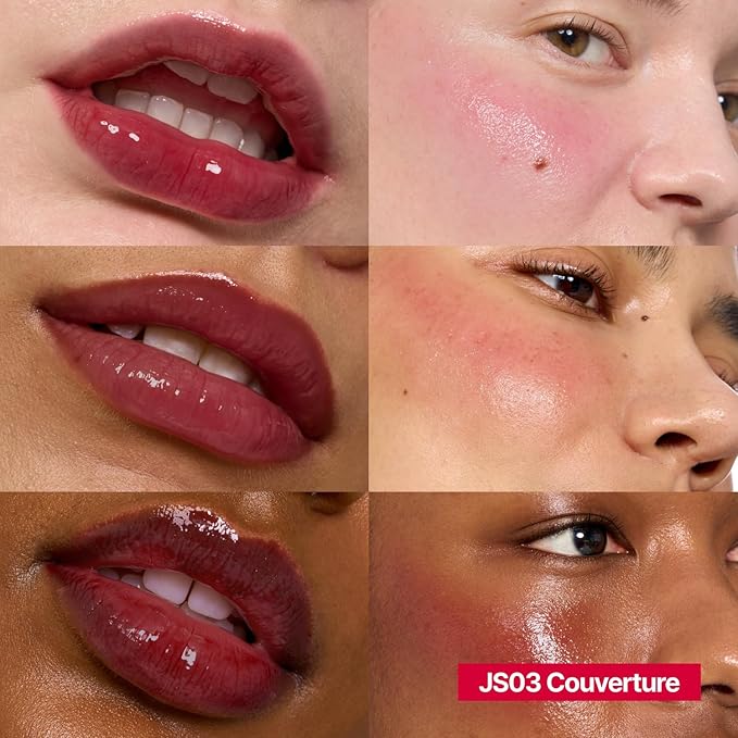 fwee Glowy Jelly Pot | Dewy Jelly Lip & Blush Color, Tinted Glow Balm, Dewy Buildable Finish – Couverture (Berry Choco) | 0.14 oz