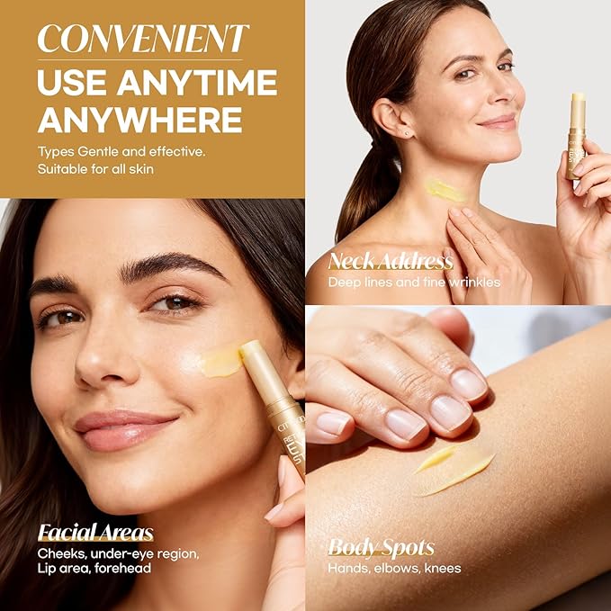 CITYGOO Retinol Eye Stick With Collagen, Hyaluronic Acid For Dark Circle, Under Eye Cream Anti Aging, For Puffiness and Bags Reduces Fine Lines (Retinol Premium Gold Edition 3g) (Matte Gold)
